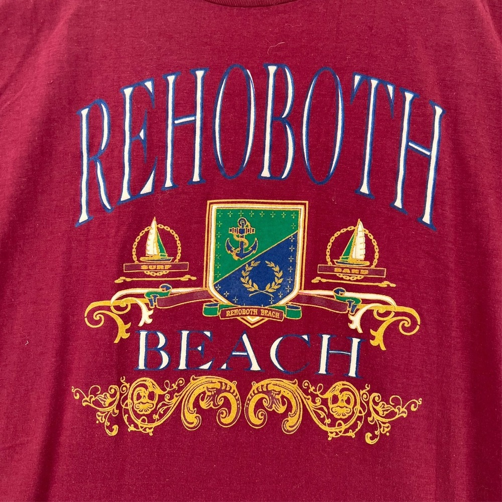 Vintage 90s Rehoboth Beach T Shirt Fits Adult XL Red Single Stitch‎ USA